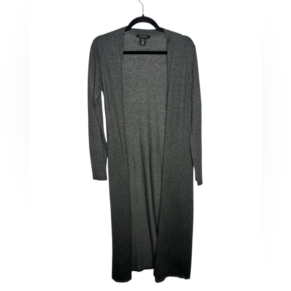 White House Black Market Sweaters - White House Wool Blend Open Front Long Cardigan Long Sleeve Lightweight Gray M